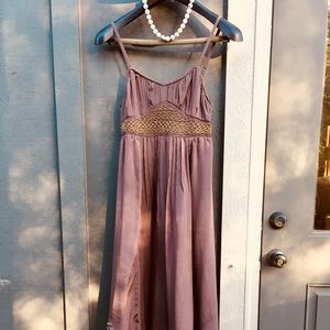 Whimsical Deep Plum Hi-Low Dress w/ Beaded Bodice